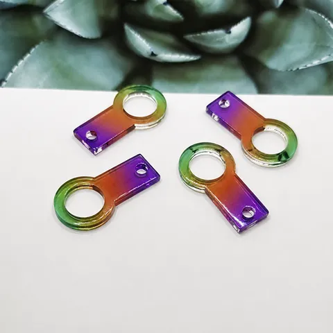 Acrylic Gradient Color Ring Charm DIY Jewelry Making Accessories For Cup Straw Pendant Keychain Bracelet Craft