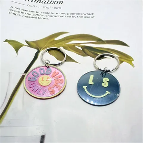 Creative Mirror Acrylic Printed Double Sided Protective Film Backpack Pendant Bag Keychain Handbag Charm