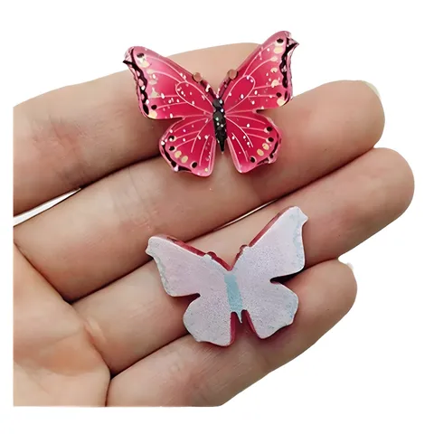 Acrylic 3D Butterfly Charms Vintage Hairpin Hair Ornaments DIY Jewelry Necklace Pendant Accessories Craft Supplies