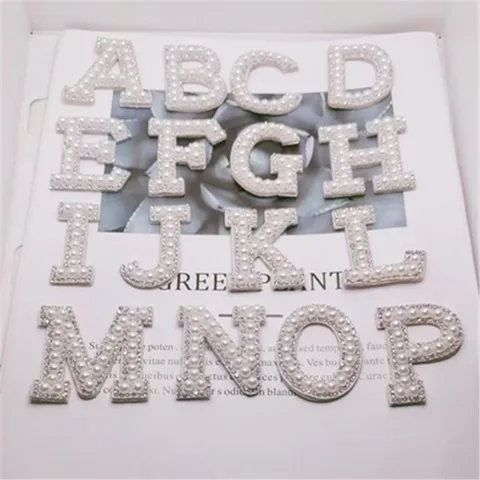 Ecussons Lettres Anglaises DIY Strass Perle Artificielle Applique Pour Vetement Sac Chapeau Decoration Accessoires Artisanat
