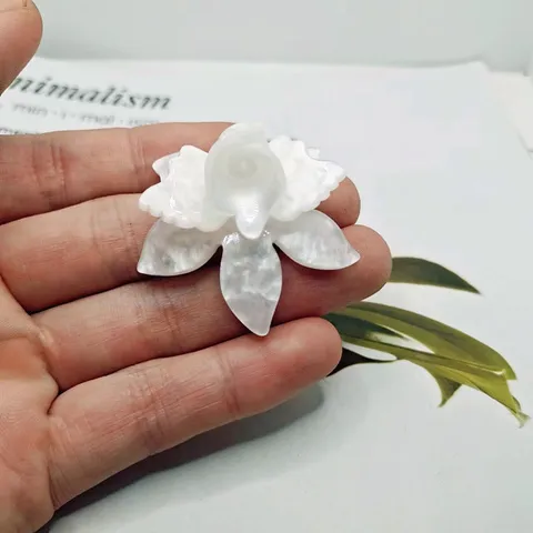 Acrylic 3D Layered Flower DIY Jewelry Findings White Pink Green Flower Pendants For Earrings Craft Accessories