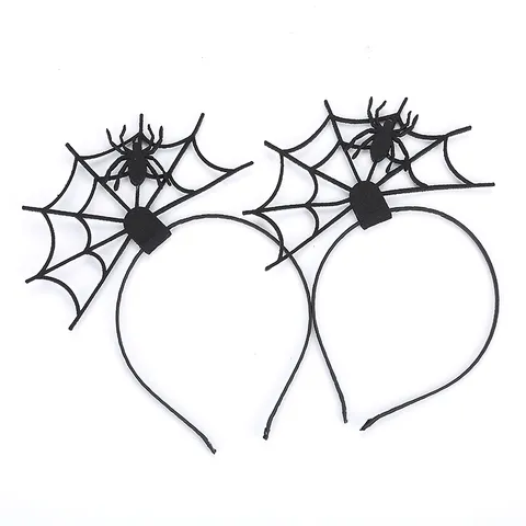 Halloween Spiderweb Spider Headband Fabric Handmade Holiday Costume Party Prom Unisex Dress Up Hair Accessories Black Headwear Gift