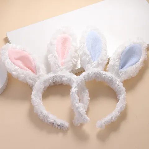 Cute Plush Rabbit Ear Headband For Women Girls Soft Bunny Ears Hair Band For Animal Party Cosplay Costume Accessories