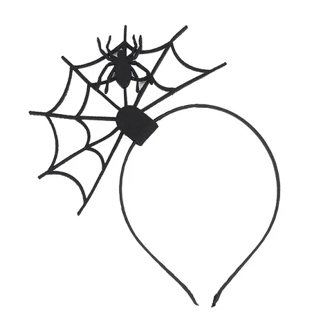 Halloween Spiderweb Spider Headband Fabric Handmade Holiday Costume Party Prom Unisex Dress Up Hair Accessories Black Headwear Gift
