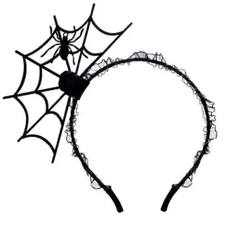 Halloween Spider Web Lace Headband Black Bat Mesh Choker Gothic Party Hair Accessories Cosplay Prop Gift