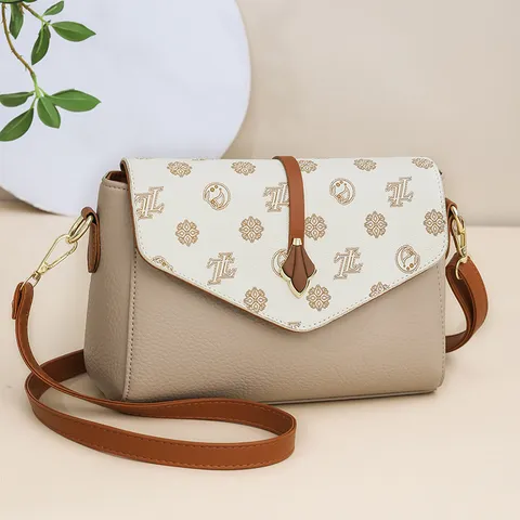 Women Fashion PU Leather Crossbody Bag Vintage Retro Print Shoulder Bag Casual Daily Messenger Handbag Tote