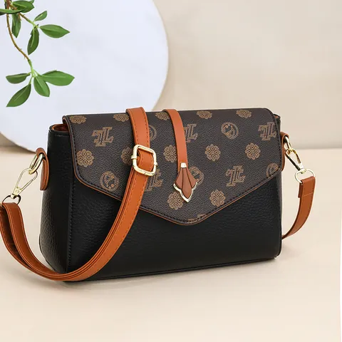 Women Fashion PU Leather Crossbody Bag Vintage Retro Print Shoulder Bag Casual Daily Messenger Handbag Tote