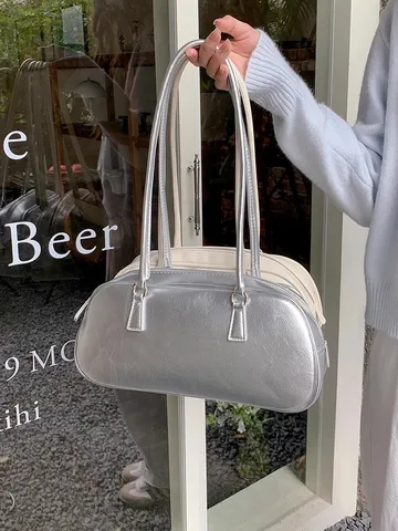 Women's Fashion PU Leather Underarm Bag Minimalist Solid Color Casual Shoulder Bag Trendy Tote Bag For Daily Matching