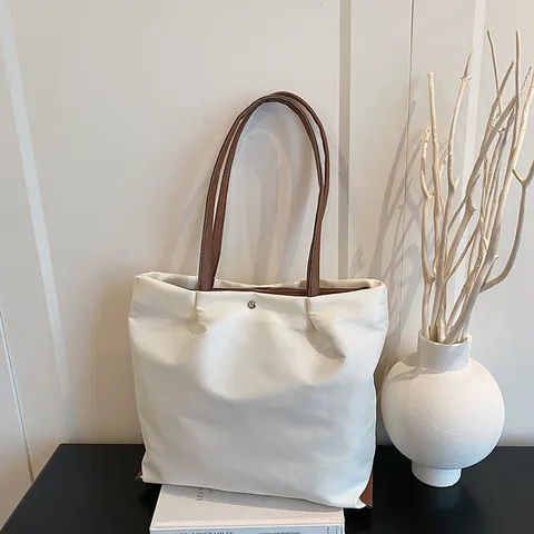 Damen Große Kapazität Oxford-Stoff Tote Tasche Urban Minimalistisch Reißverschluss Schultertasche Tägliche Pendler Handtasche