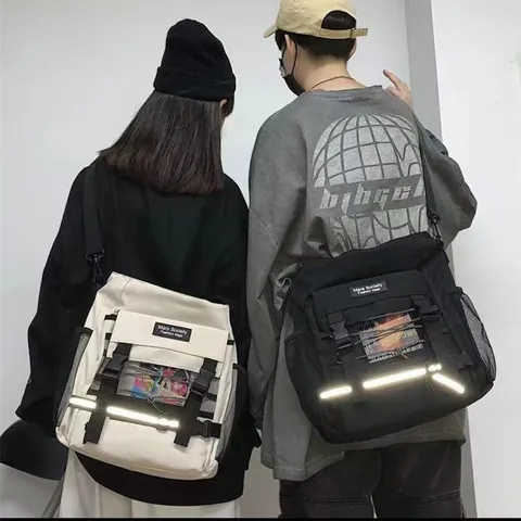 Casual Canvas Crossbody Bag Large Capacity Tote Bag Multifunctional Street Trend Shoulder Bag For Women