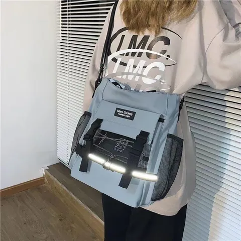 Casual Canvas Crossbody Bag Large Capacity Tote Bag Multifunctional Street Trend Shoulder Bag For Women