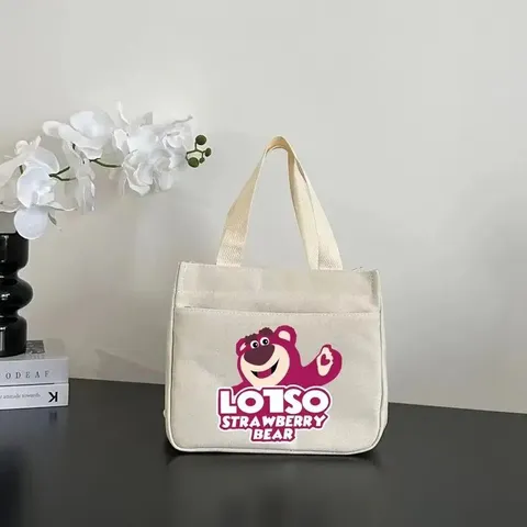 Canvas Tote Bag Casual Large Capacity Shoulder Bag Fashion Versatile Commuter Bag Cartoon Print Handbag For Women