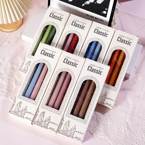 Candele Coniche a Spirale Sfumate Morandi Banchetto di Nozze Inodore di Paraffina Decorative per Festa