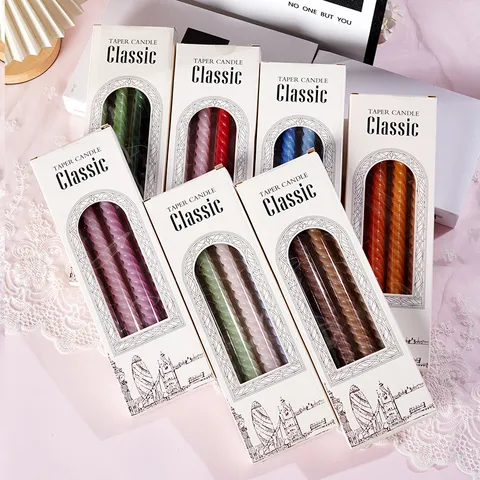Candele Coniche a Spirale Sfumate Morandi Banchetto di Nozze Inodore di Paraffina Decorative per Festa