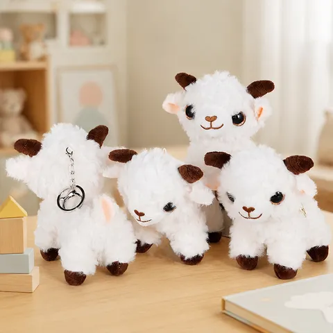 Simpatico Portachiavi in Peluche a Forma di Pecorella Cartone Animato Morbida Bambola di Agnello Ciondolo per Borsa per Ragazze Donna