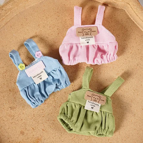 Mini Vestiti per Bambole Salopette in Peluche Accessori per Bambole in Miniatura Decorazione con Orsetto Cartone Animato per Piccole Bambole