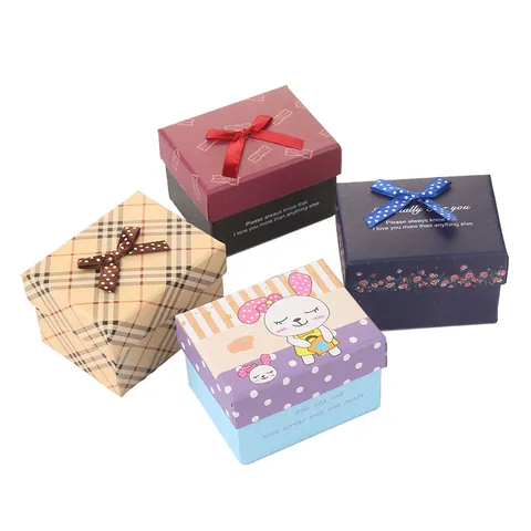 Koreaanse Stijl Cartoon Papier Geschenkdoos Kleine Doosjes Verjaardag Geschenkverpakking Snoepdoos Met Lint