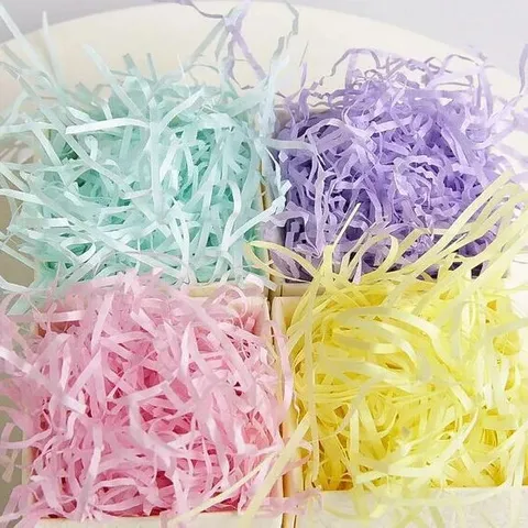 Kleurrijk Versnipperd Papier Raffia Cadeaudoos Vuller Crinkle Cut Papier Verpakkingsmateriaal Voor Cadeautassen Feestdecoratie