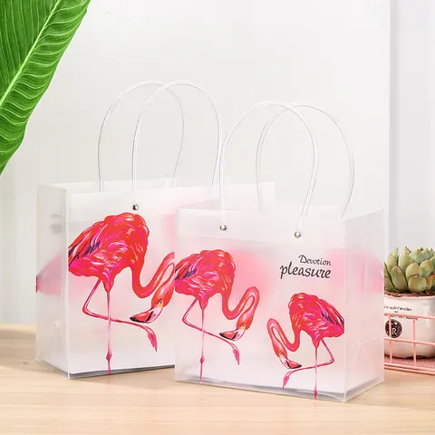 Transparante Plastic Cadeau Tas Duidelijke PVC Handtas Verpakking Tas met Handvat voor Winkelen Kleding Feest