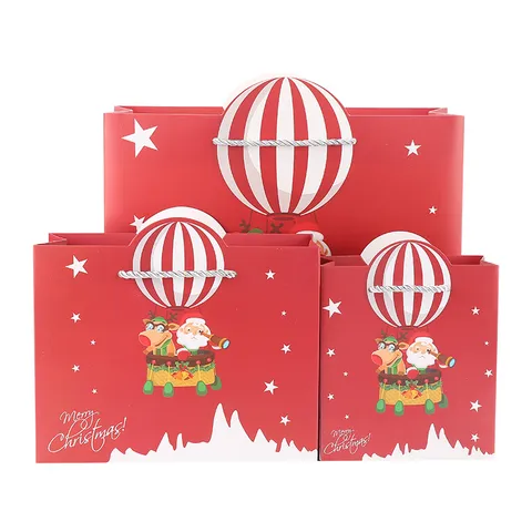 Kerst Cadeauzak Papier Handtas Festief Kerstman Rendier Vakantie Feest Cadeau Verpakkingszak Voor Kerstviering