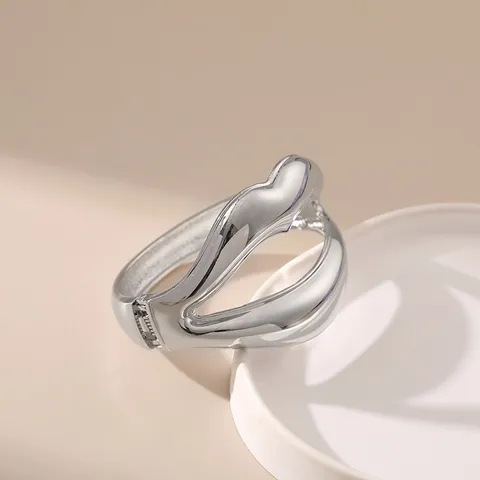 Bracciale Rigido in Lega a Forma di Labbro Stile Designer di Nicchia per Donna Placcato Oro Argento Bracciale alla Moda