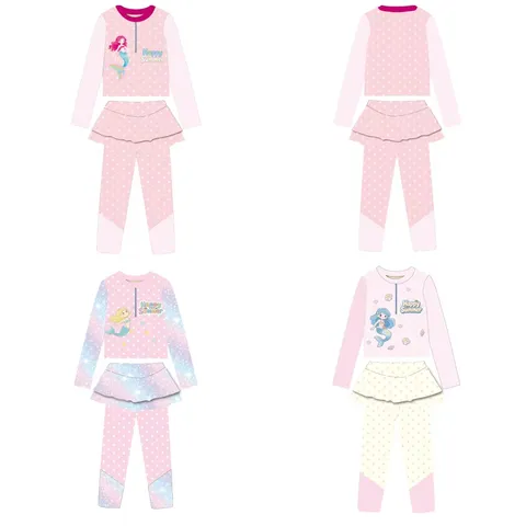 Girls Mermaid Swimsuit With Short Sleeve Top And Shorts And Cap Cute Cartoon Sun Protection Split Swimwear For Kids Toddler