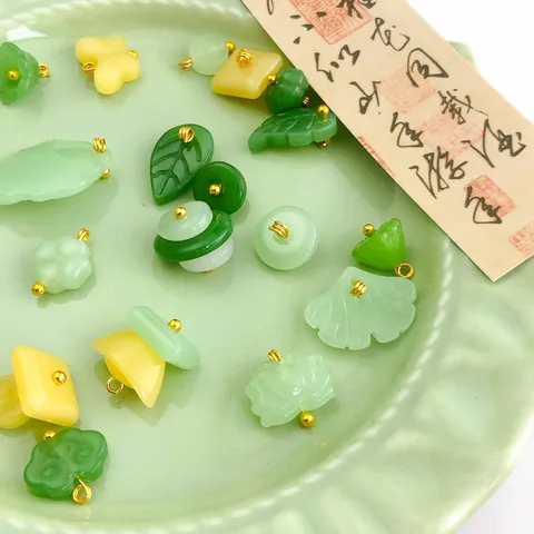 Vintage Chinese Style Glass Artificial Jade Cheongsam Button Hanfu DIY Jewelry Sewing Accessories Buttons Clothing Decoration