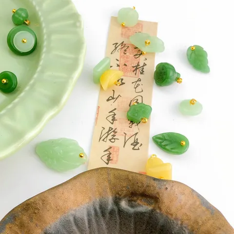Vintage Chinese Style Glass Artificial Jade Cheongsam Button Hanfu DIY Jewelry Sewing Accessories Buttons Clothing Decoration