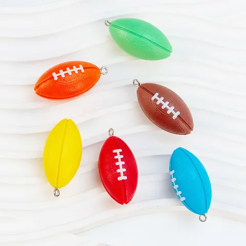 Colgante Mini Fútbol Americano DIY Accesorios de Recuerdo Deportivo Forma de Pelota de Rugby de PVC Blando Llavero Para Fabricación de Joyas Decoración de Bolsos