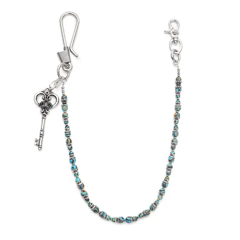 Vintage Metal Key Pants Chain Beaded Hip Hop Waist Chain Alloy Punk Rock Wallet Chain For Jeans Bag Jewelry Accessories