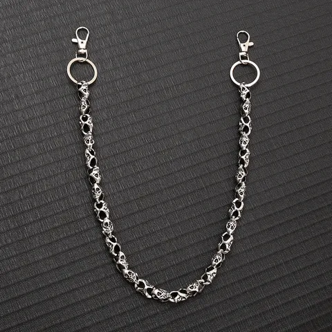 Retro Skull Metal Wallet Chain Punk Waist Chain Hip Hop Jeans Pants Chain Alloy Iron Key Chain For Men Women Jewelry