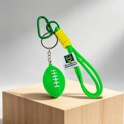 Llavero De Simulación Rugby Colgante Creativo Pelota De Deporte Moda Cuerda Trenzada Adorno Para Bolso Regalo Para Hombres Mujeres Anillo De Clave