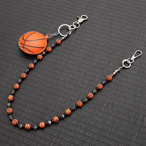 Cadena de Cintura de Baloncesto Americano Metal Aleación Hierro Punk Hip Hop Cadena de Pantalones Cruz Flor Perlas para Hombres Mujeres