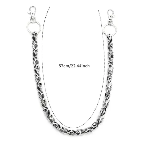 Retro Skull Metal Wallet Chain Punk Waist Chain Hip Hop Jeans Pants Chain Alloy Iron Key Chain For Men Women Jewelry