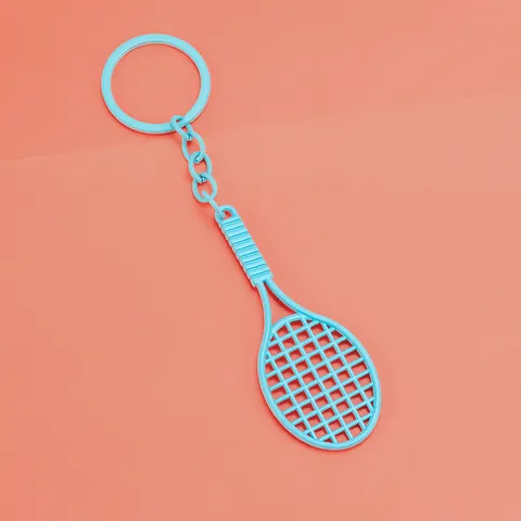 Llavero de Raqueta de Tenis Colorido Dopamina Aleación Barniz al Horno Colgante para Mochila Deportiva para Estudiantes y Niñas