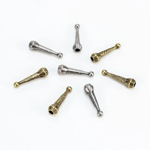Alloy Vintage Pattern Bolo Tie Cord Ends Antique Bronze Silver Electroplated Metal Tassel Caps For DIY Necklace Ties Neckwear Jewelry Craft Making