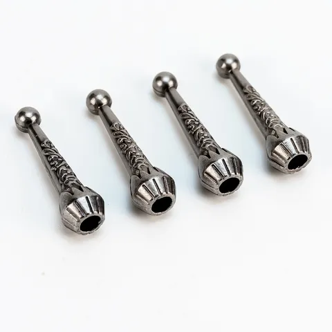 Alloy Vintage Pattern Bolo Tie Cord Ends Antique Bronze Silver Electroplated Metal Tassel Caps For DIY Necklace Ties Neckwear Jewelry Craft Making