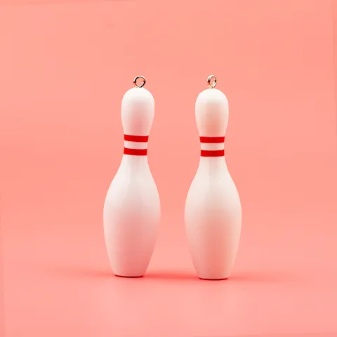 Simulación Mini Bolo de Bolos Llavero Colgante Deporte Recuerdo Regalo Blanco Resina Botella Llavero Para Bolso Charm Fans Fiesta