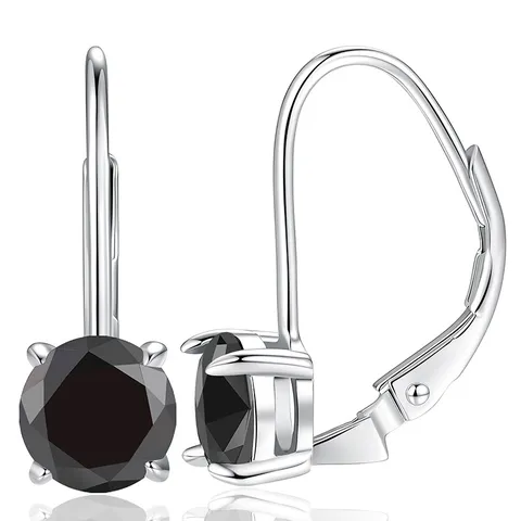 Boucles d'Oreilles Clous en Argent Sterling 925 Moissanite Vintage Français Classique à Quatre Griffes Boucles d'Oreilles Colorées Bijoux pour Femmes