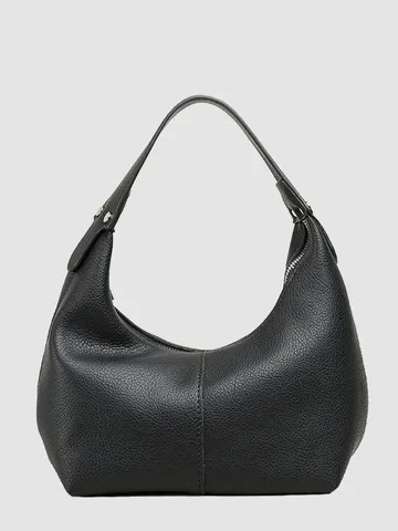 Womens PU Leather Underarm Bag Fashion Casual Solid Color Soft Leather Dumpling Bag Simple Daily Shoulder Handbag