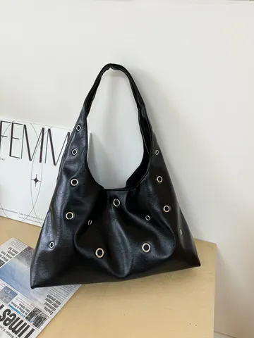 Borsa a Tracolla in Pelle PU da Donna Moda Grande Capacità Rivetti Borsa da Lavoro Tote Casual Borsa Sotto Ascella