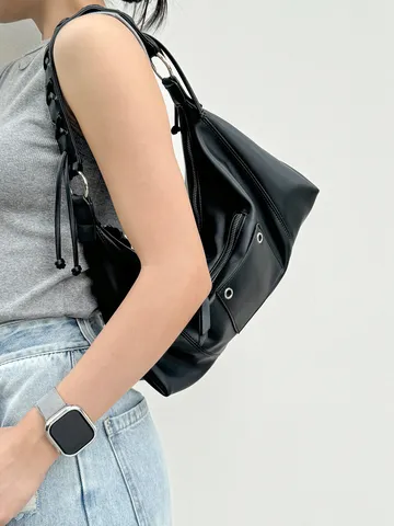 Borsa a Tracolla in Pelle PU Vintage Moto Grande Capacità Tote Bag Borsa Casual Versatile Sotto Ascella per Donna Moda