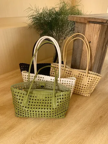 Borsa a Tracolla Intrecciata Traforata Donna Moda Casual Tote Borsa PU Pelle Commuter Borsetta Per Viaggio Vacanza