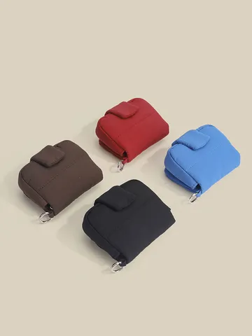 Portatile Piccola Borsa Quadrata Trapuntata Moda Nylon Porta Rossetto Carino Borsellino Portacarte Borsetta Multifunzionale