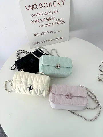 Bolso Bandolera Acolchado con Cadena para Mujer Cuero PU Pequeño Bolso de Hombro Cuadrado Estilo de Diseñador