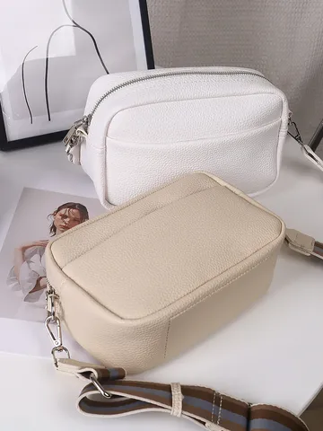 Borsa a Tracolla alla Moda in Pelle PU da Donna Casual Tinta Unita Piccola Borsa Quadrata Borsa a Spalla Quotidiana