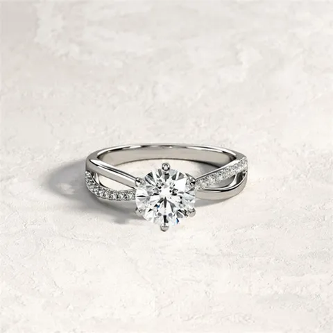 Anello di Fidanzamento in Strass in Lega Minimalista Per Donne Anello Matrimonio Doppia Fascia Incrociata Gioiello Moda