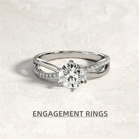 Anello di Fidanzamento in Strass in Lega Minimalista Per Donne Anello Matrimonio Doppia Fascia Incrociata Gioiello Moda