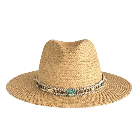 Raffia Straw Panama Hat Vintage Wide Brim Sun Hat Bohemian Beach Straw Sun Hat For Men Women Travel Holiday Sun Protection Hat