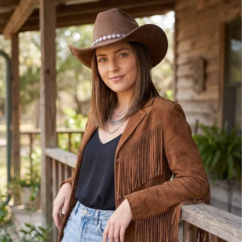 Vintage Polyester Strass Western Cowboy Hut Breite Krempe Einstellbar Wildleder Fedora Kappe Für Hochzeit Outdoor Party Unisex